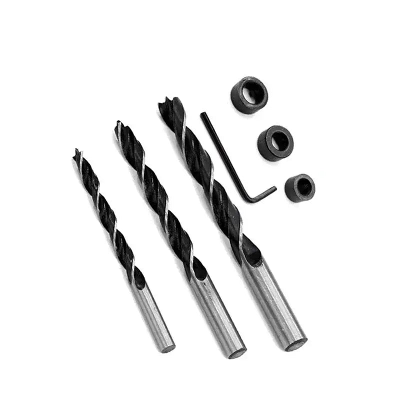 Woodworking Oblique Pocket Hole Locator Jig Kit 15 Degree Angle Drill Guide Set Hole Puncher Drill Bits