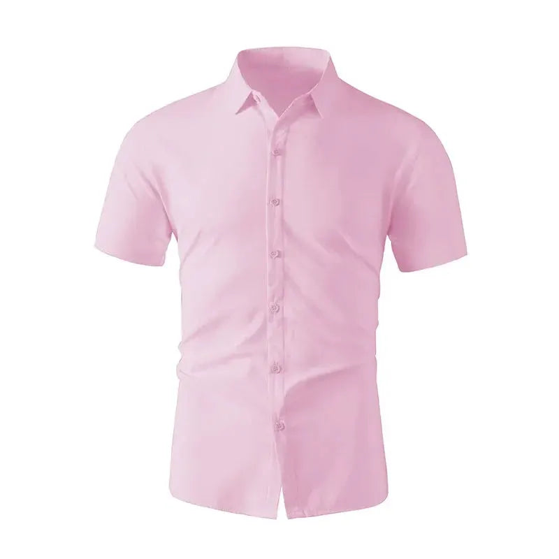 Men's pink short-sleeve button-down shirt by Simples Market