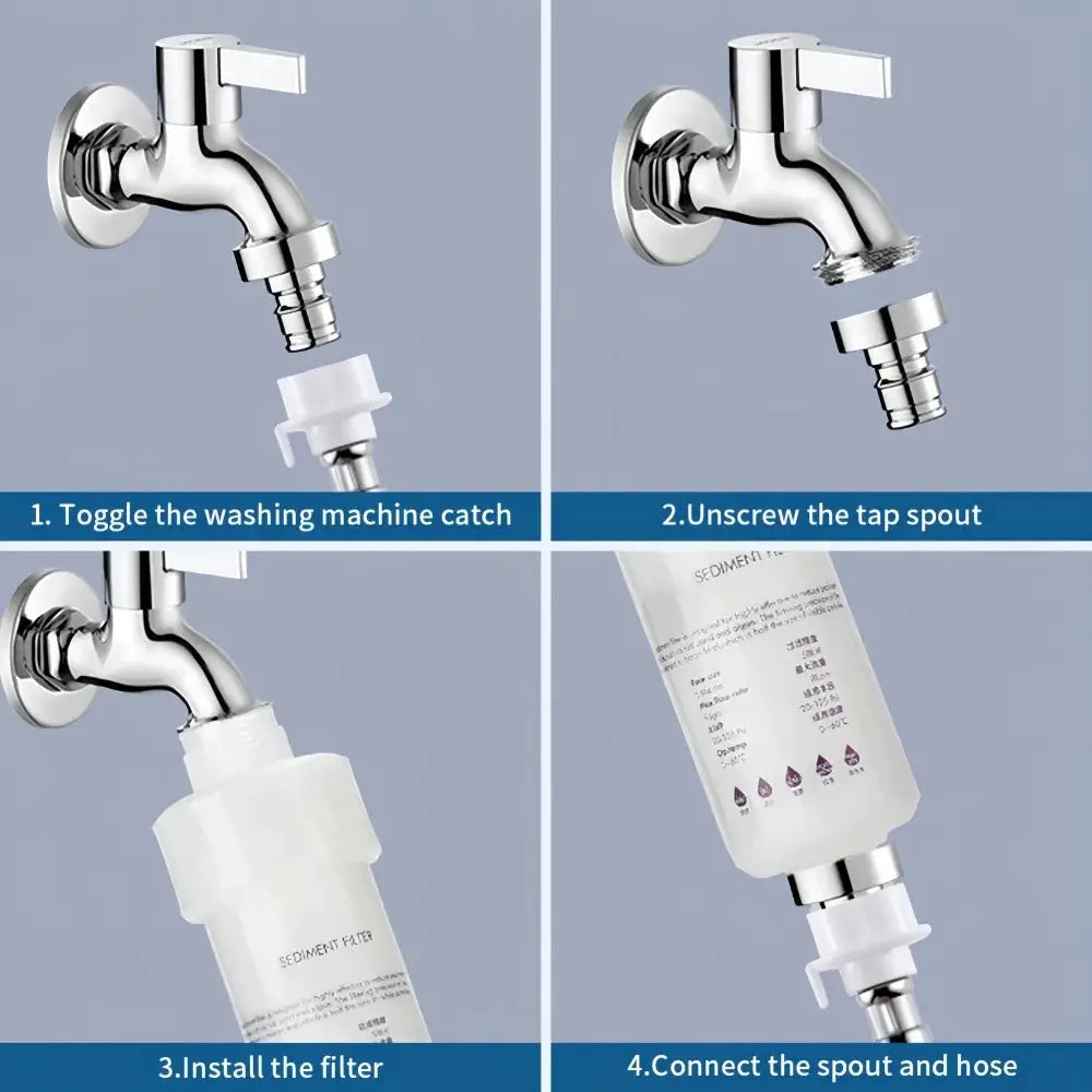 Simples Market pre-filter water filter cartridge for chrome faucet; white plastic cartridge