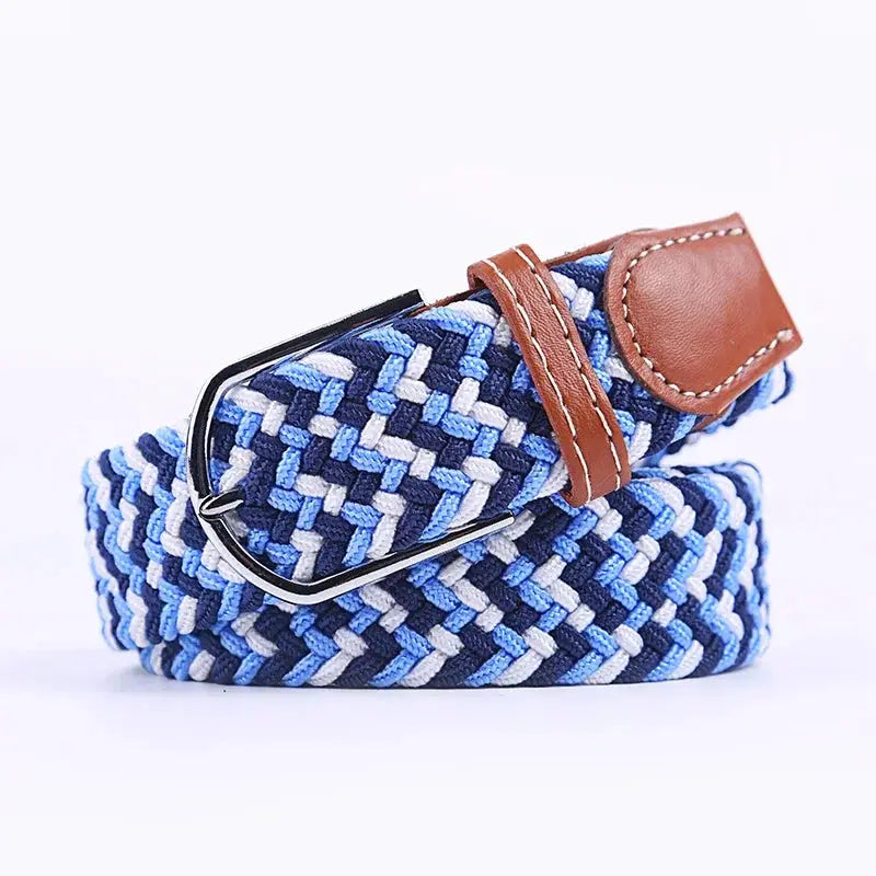 UrbanFlex Unisex Knitted Pin Buckle Belt Elastic Braided Canvas Stretch For Comfortable Jeans Wear