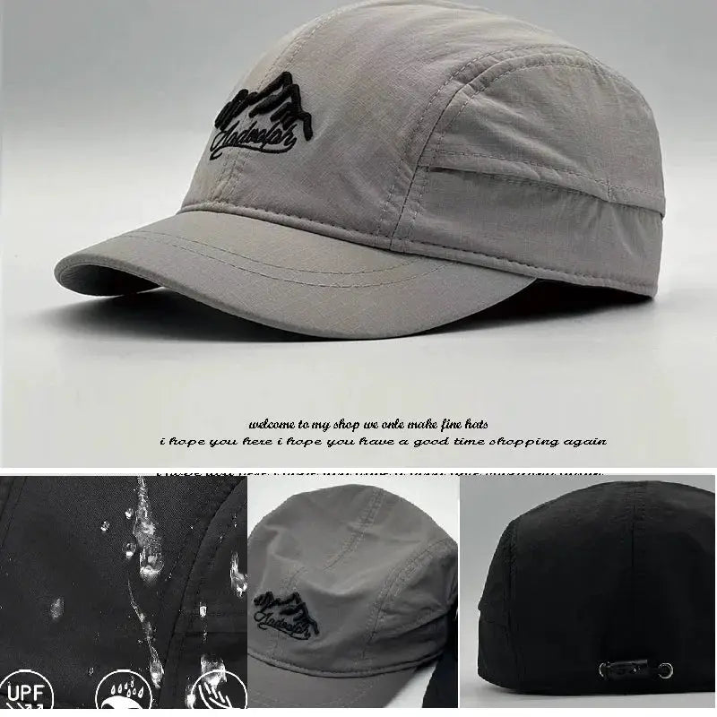 Big Head Hat Back Closed 5cm Short Brim Baseball Cap For Men Mesh Fitted Stretchy Full Closed Caps 56-60cm 61-65cm
