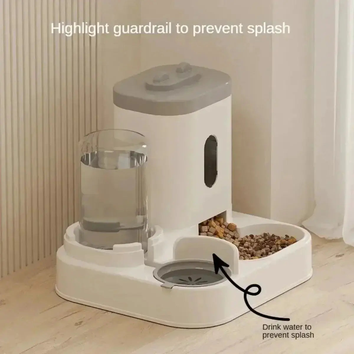 Automatic Pet Feeder For Dogs And Cats With Water Fountain Large Capacity Non Electric Gravity Dispenser