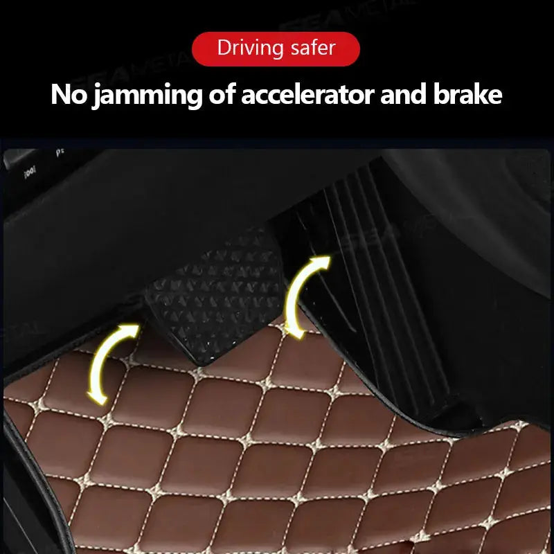 SEAMETAL 4-piece car floor mat set; brown quilted, waterproof, non-slip cargo liner by Simples Market