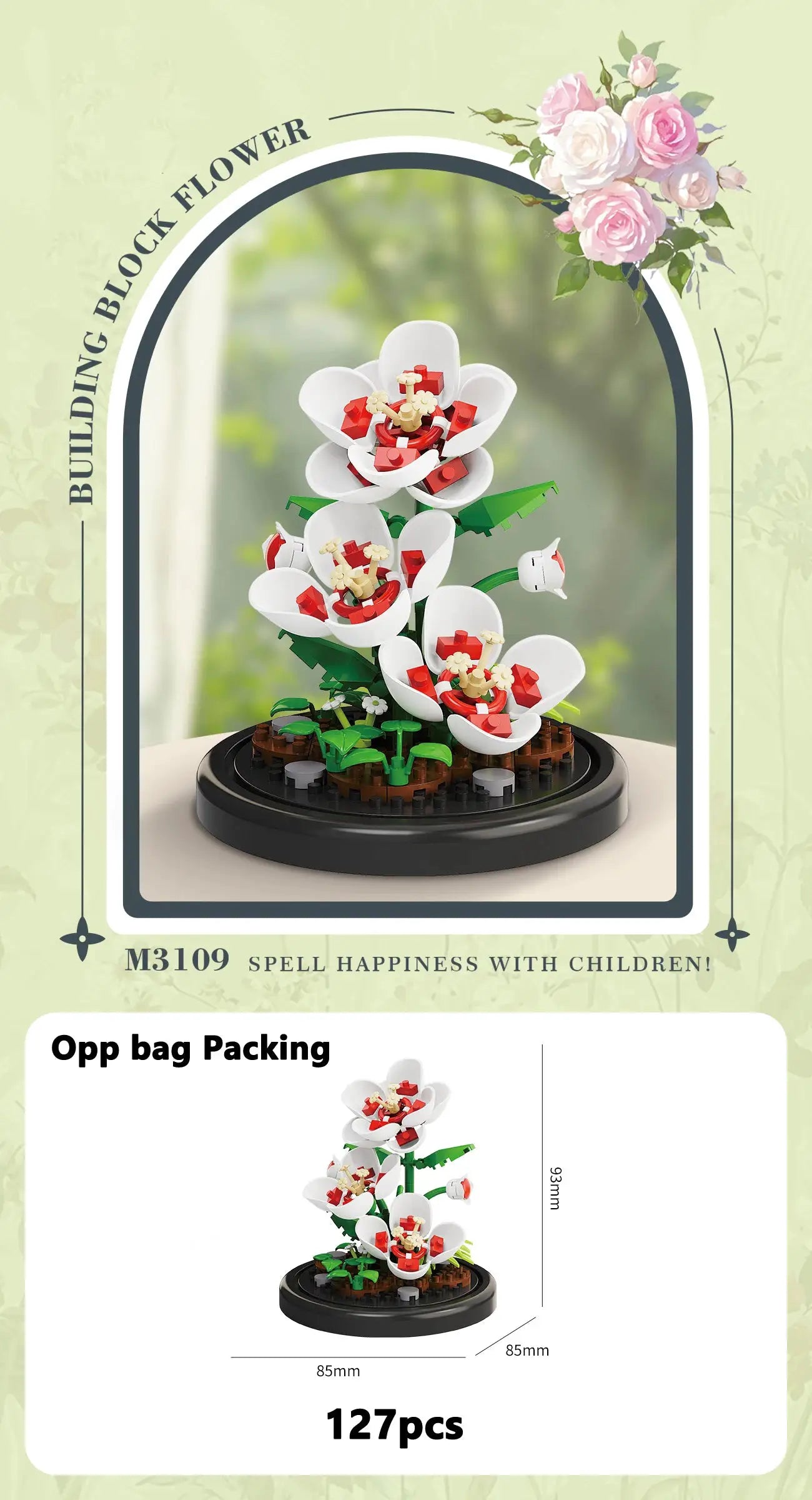 Eternal Flower Bouquet Bonsai Micro Building Blocks Model Home Decoration Puzzle Toy Gift For Kids Birthday Christmas