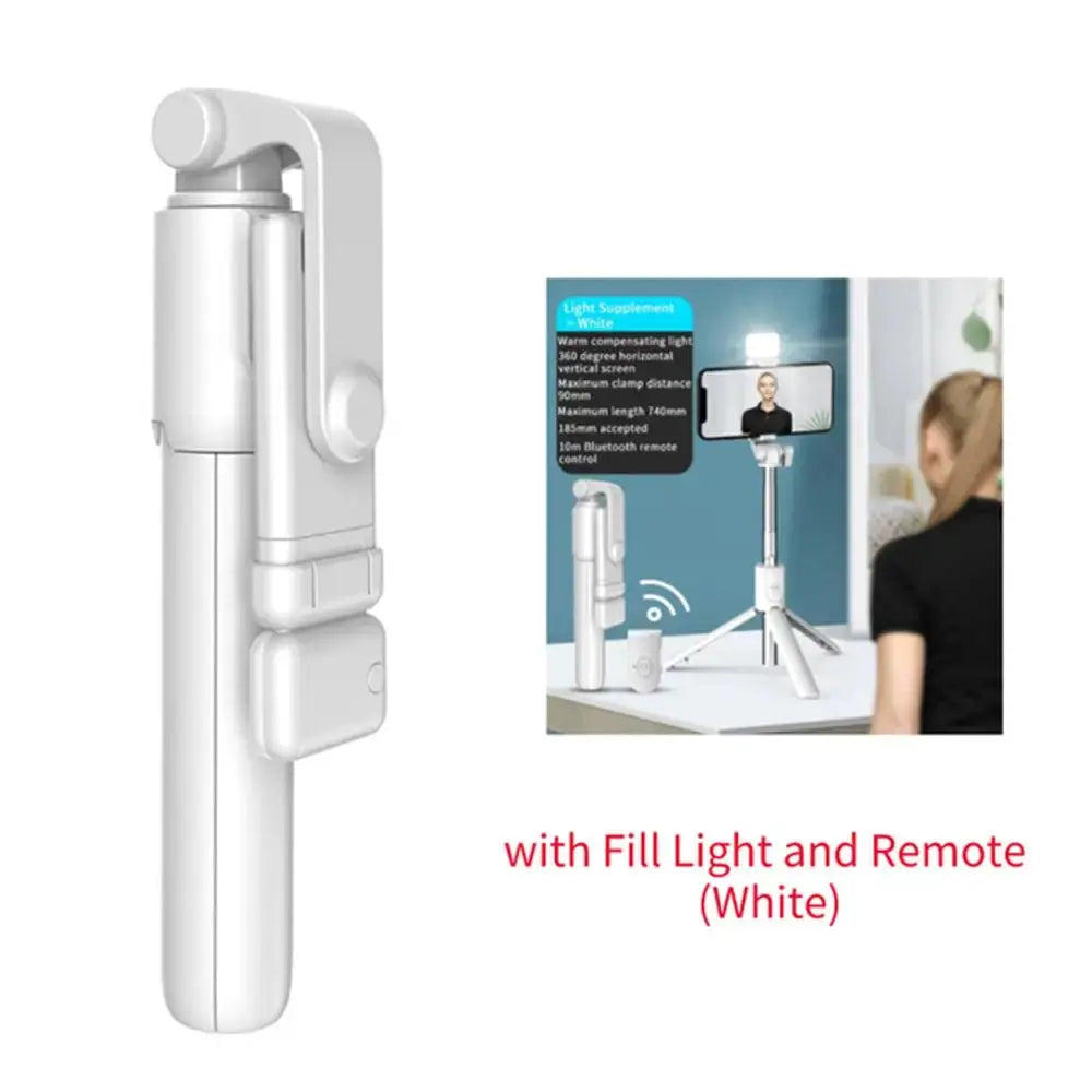 NovaFlex Portable Bluetooth Selfie Stick Tripod With Remote Shutter And Fill Light Extends To 29 Inches