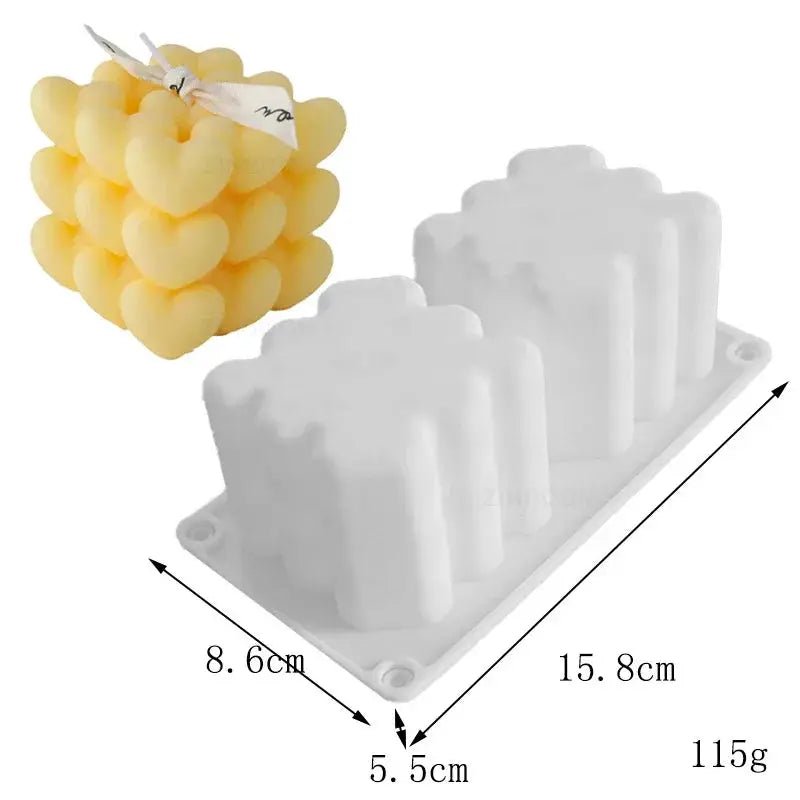 Silicone Candle Mold Kit Set Heart Ball Pyramid Honeycomb For Candle Making Soap Chocolate Resin Gifts Craft Home Decor - Simples Market