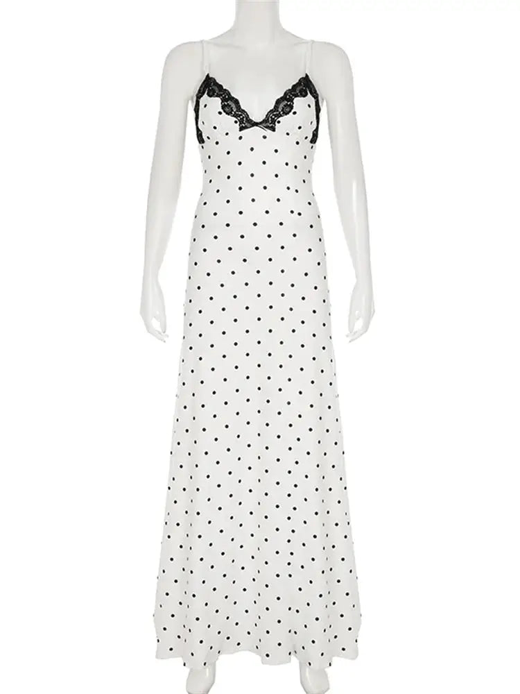 Tossy Lace V Neck Patchwork Maxi Dress Backless Silhouette With High Waist Slimming Fit For Party