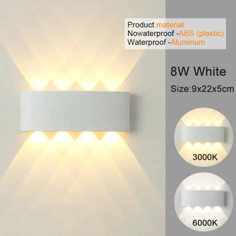 LED Wall Sconces Modern Indoor Outdoor Lamp White Up Down Wall Mount Lights For Living Room Hallway Bedroom Decor