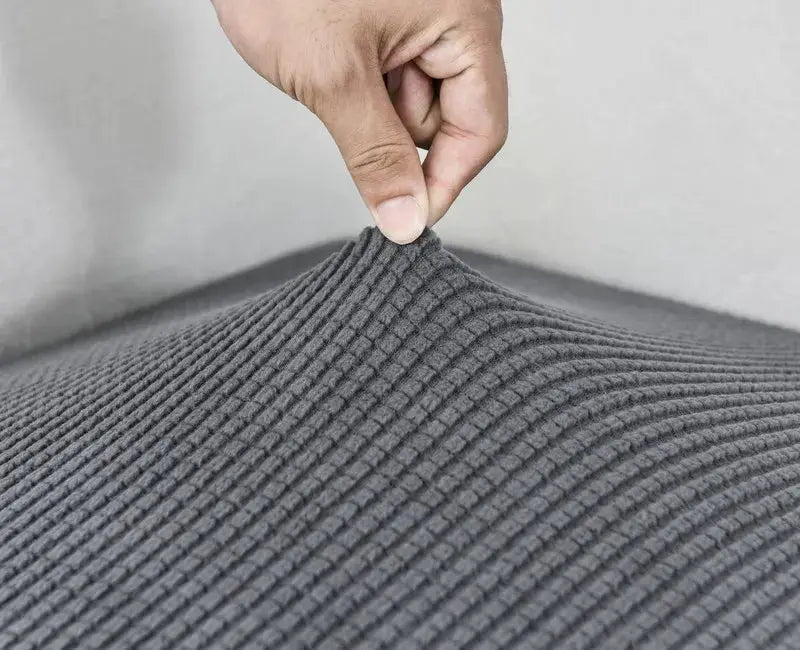 Simples Market gray polar fleece sofa cushion cover with elastic edge.