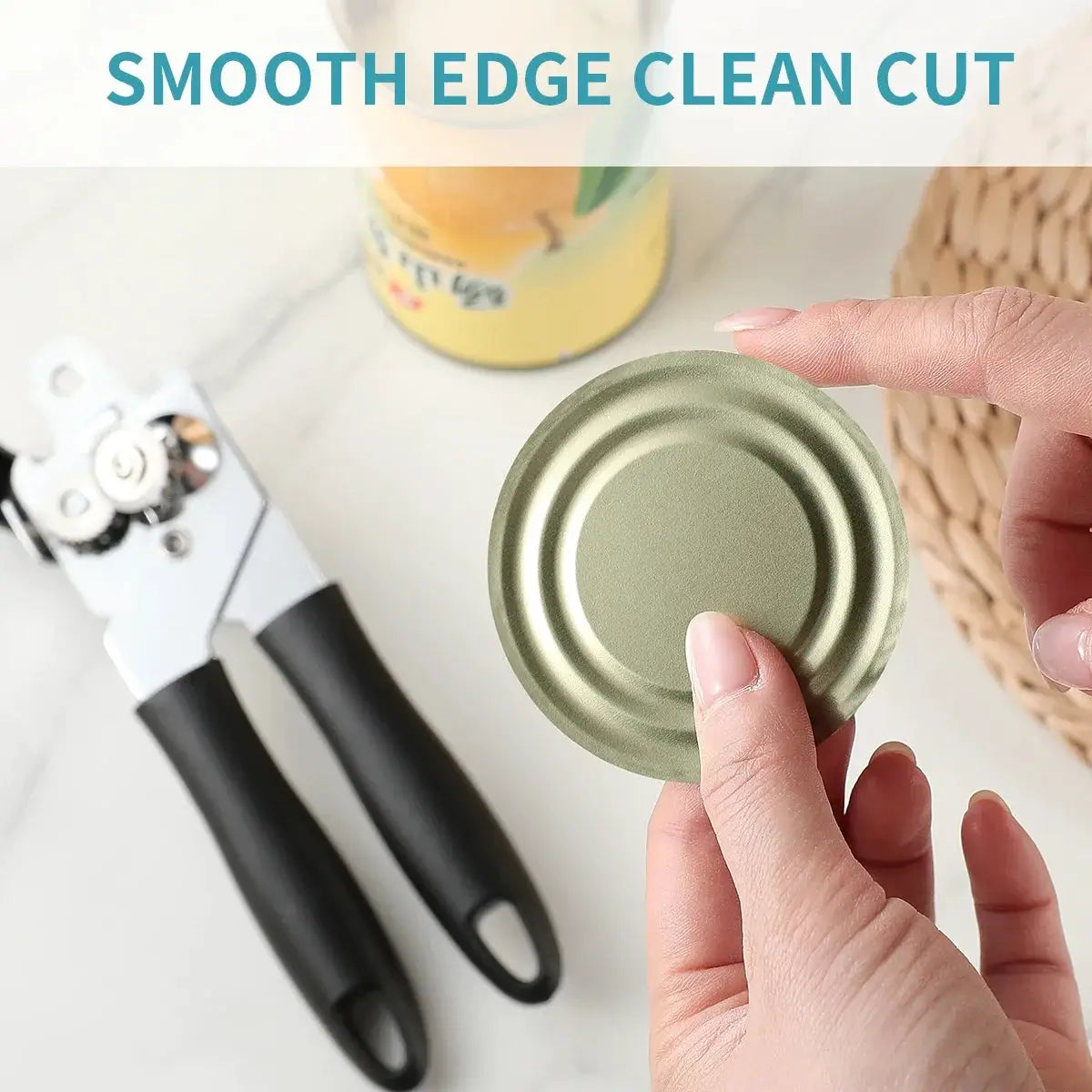 Manual Can Opener Stainless Steel Built In Bottle Opener Ergonomic Design For Cans Jars Kitchen Tools Accessories