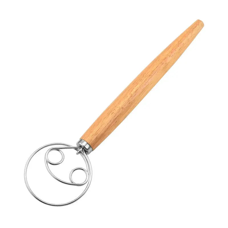 Danish Dough Whisk With Plastic Handle Dutch Style Bread Dough Mixing Tool For Kitchen Stainless Steel Wires