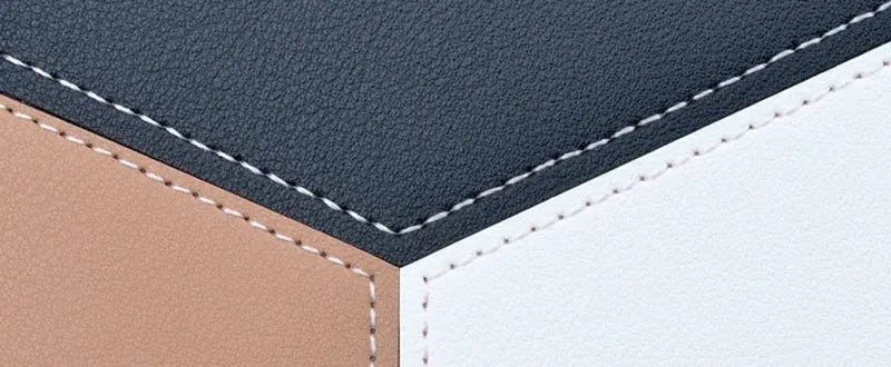 Fashion wallet by Simples Market, PU leather coin purse with navy, tan and white panel design.