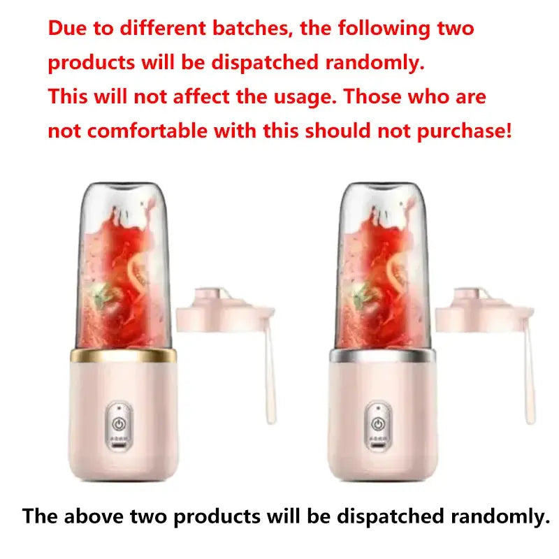 Portable USB Mini Juicer Cup Handheld Travel Blender for Water Bottles