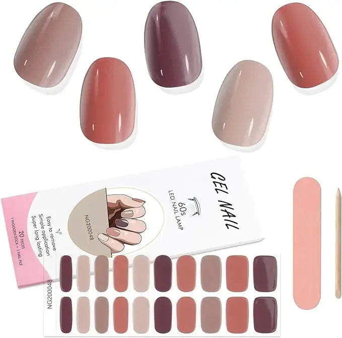 Simples Market gel nail wrap kit 16/20/22 tips, full-cover manicure with color swatches