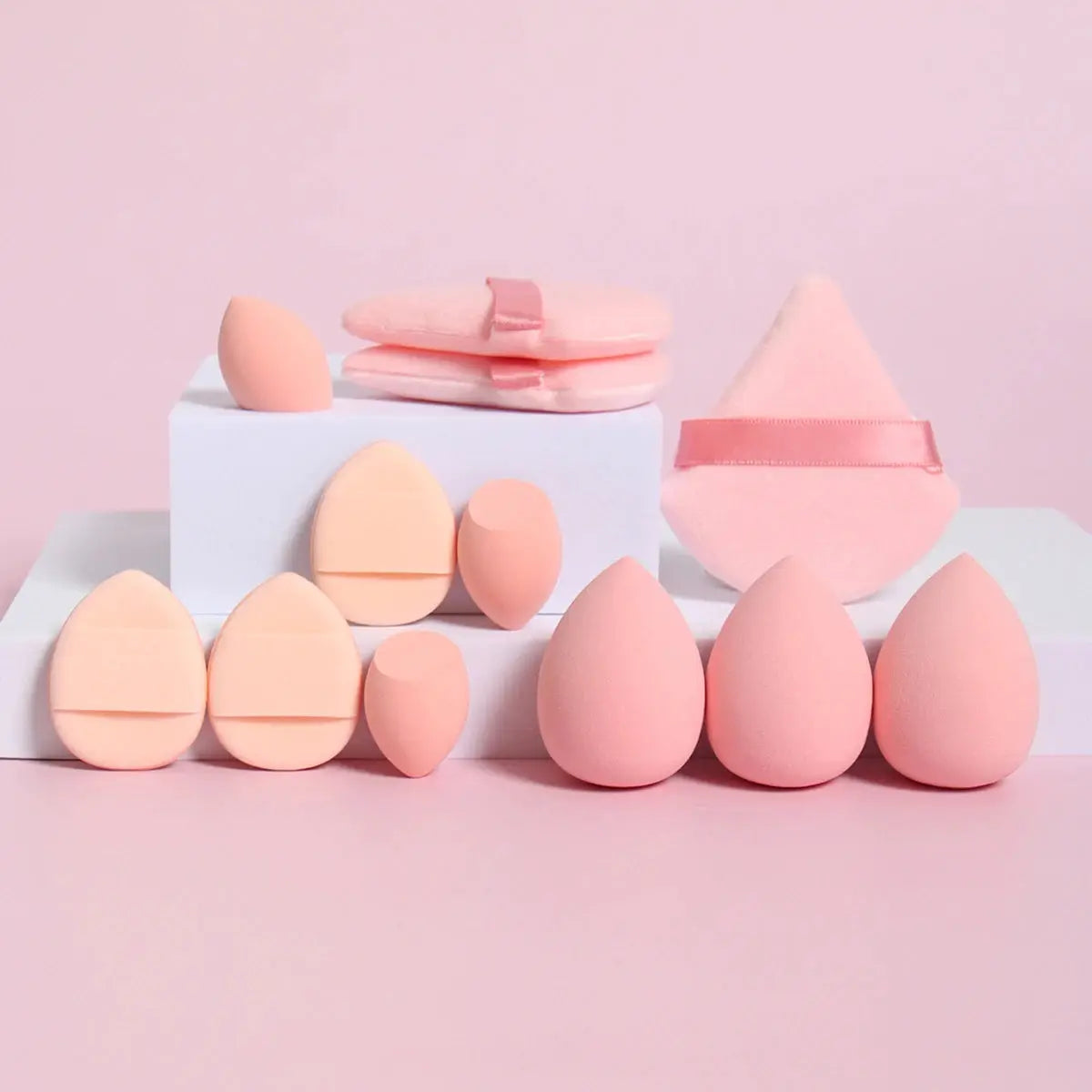 LuminaBeauty 12 Piece Makeup Sponge Set With Powder Puffs Mini Air Cushions Beauty Eggs And Sponges For Flawless Finish