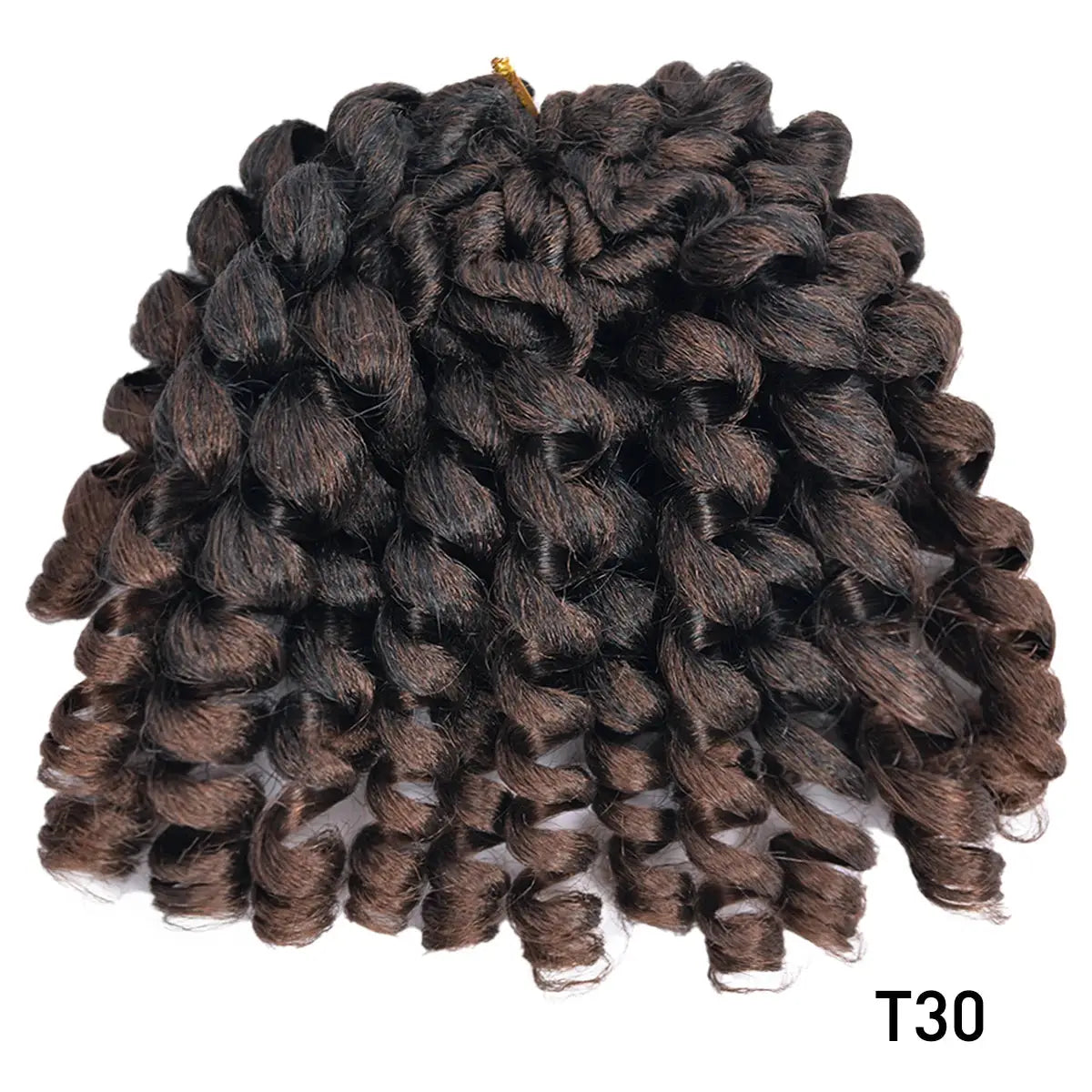 Synthetic ombre braiding hair with jumpy wand curl crochet braids in dark brown T30