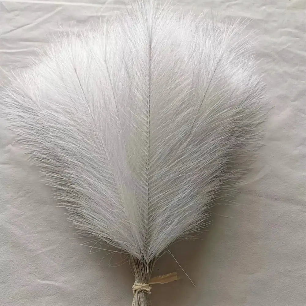 Pampas grass bundle, fluffy white faux plant for boho decor, 42cm