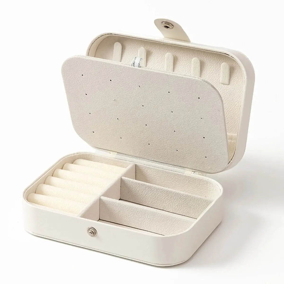 Portable Mini PU Leather Jewelry Box Velvet Lined Travel Case For Rings Earrings Necklaces Organizer