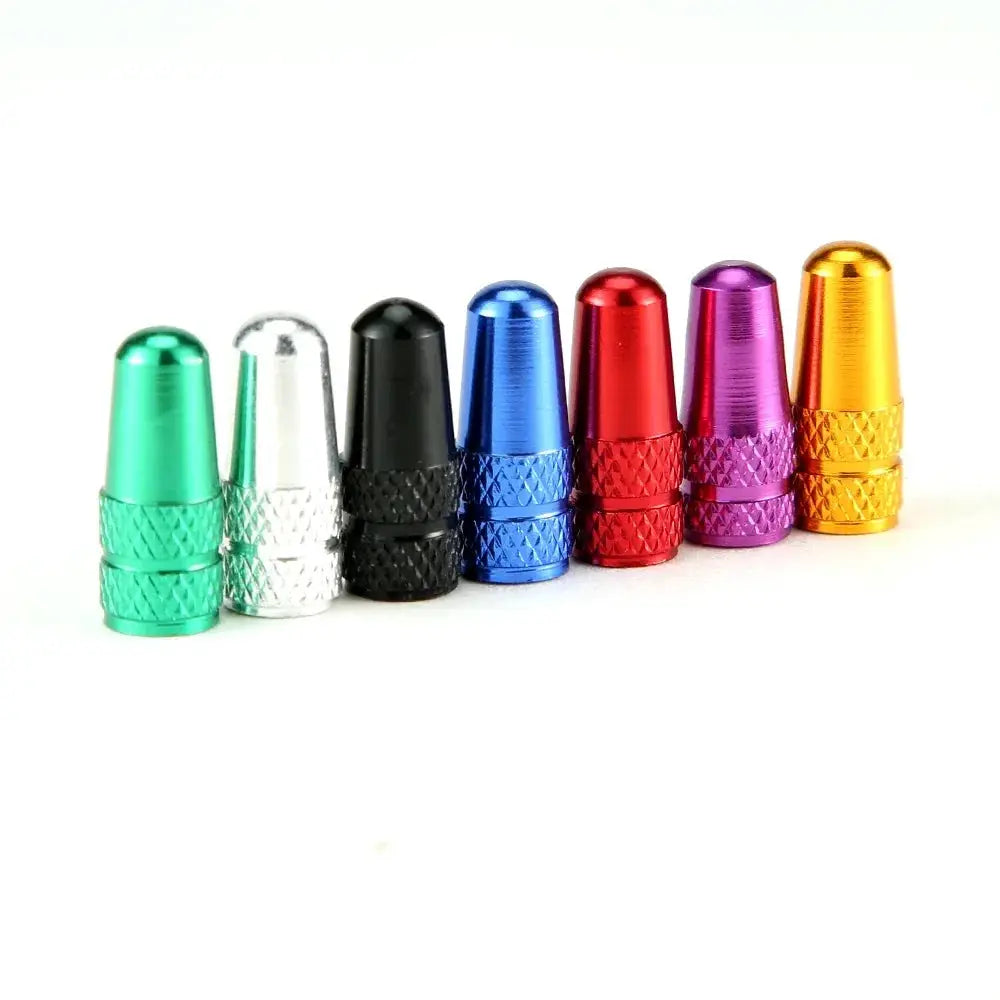 Simples Market aluminum Presta valve caps set, eight multicolor bike tire valve caps