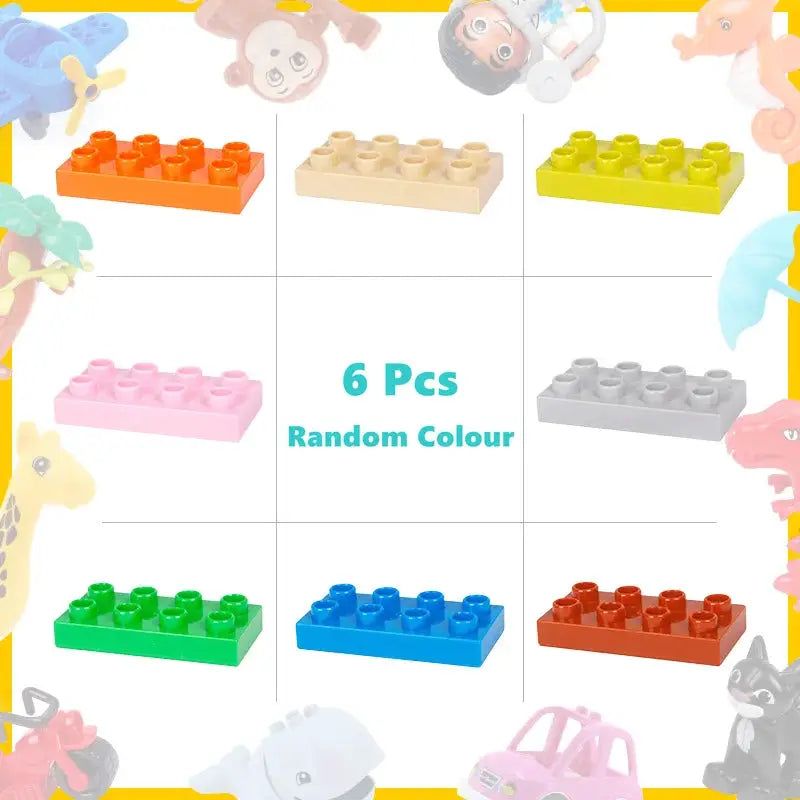 6 Piece Big Building Block Accessories Compatible With Enlighten Large Bricks Foundation Blocks Educational Toy