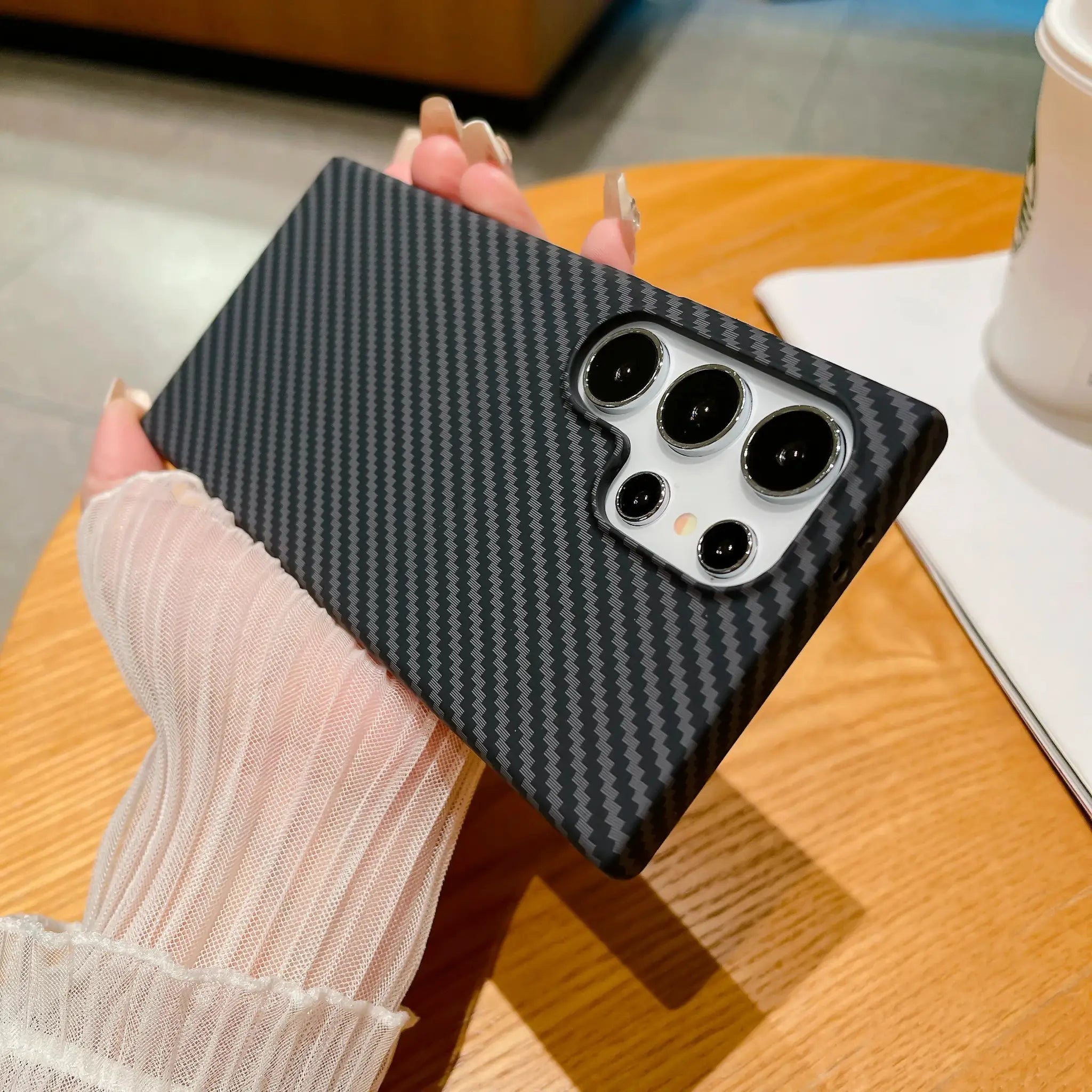 CarbonGuard Ultra Thin Shockproof Carbon Fiber Case For Samsung Galaxy S24 S23 S22 And Note 10 Plus