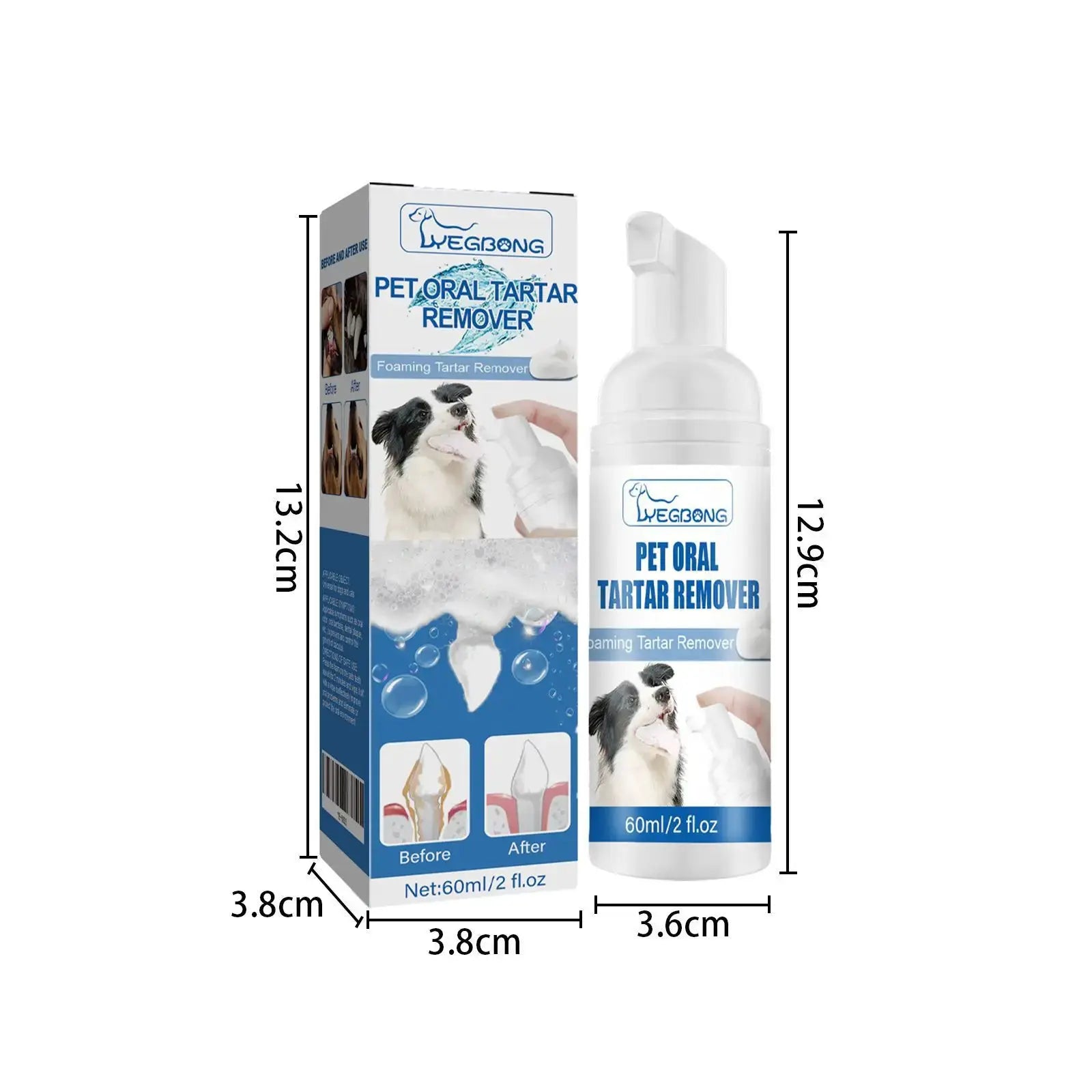 Pet oral tartar remover foam in bottle and box by Simples Market, pet mouth cleansing foam for dogs and cats