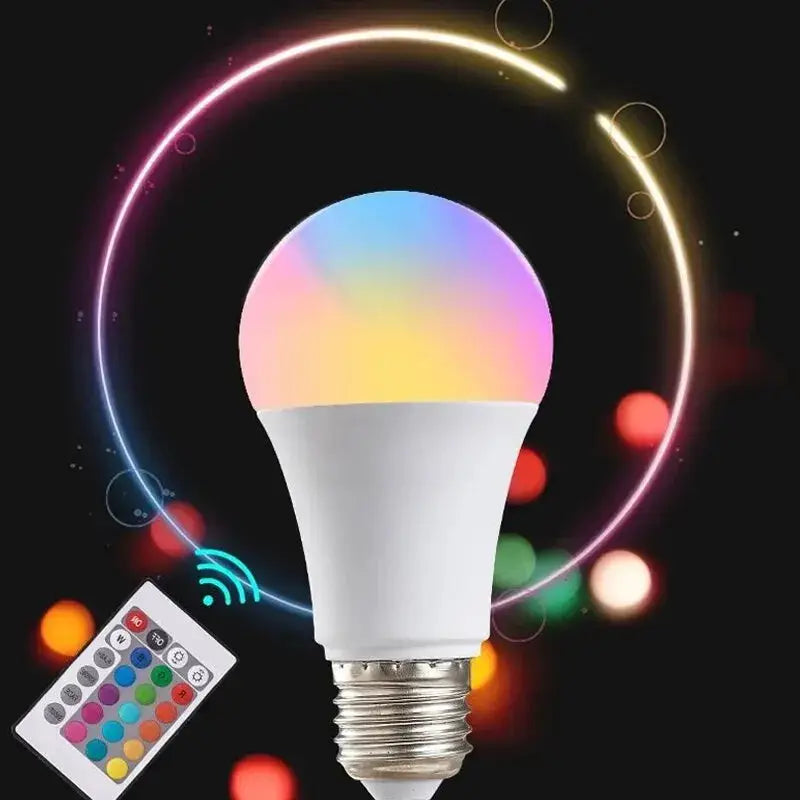16 Colors RGB LED Bulb E27 220V Dimmable Multicolor Smart Lamp With 24 Key Remote