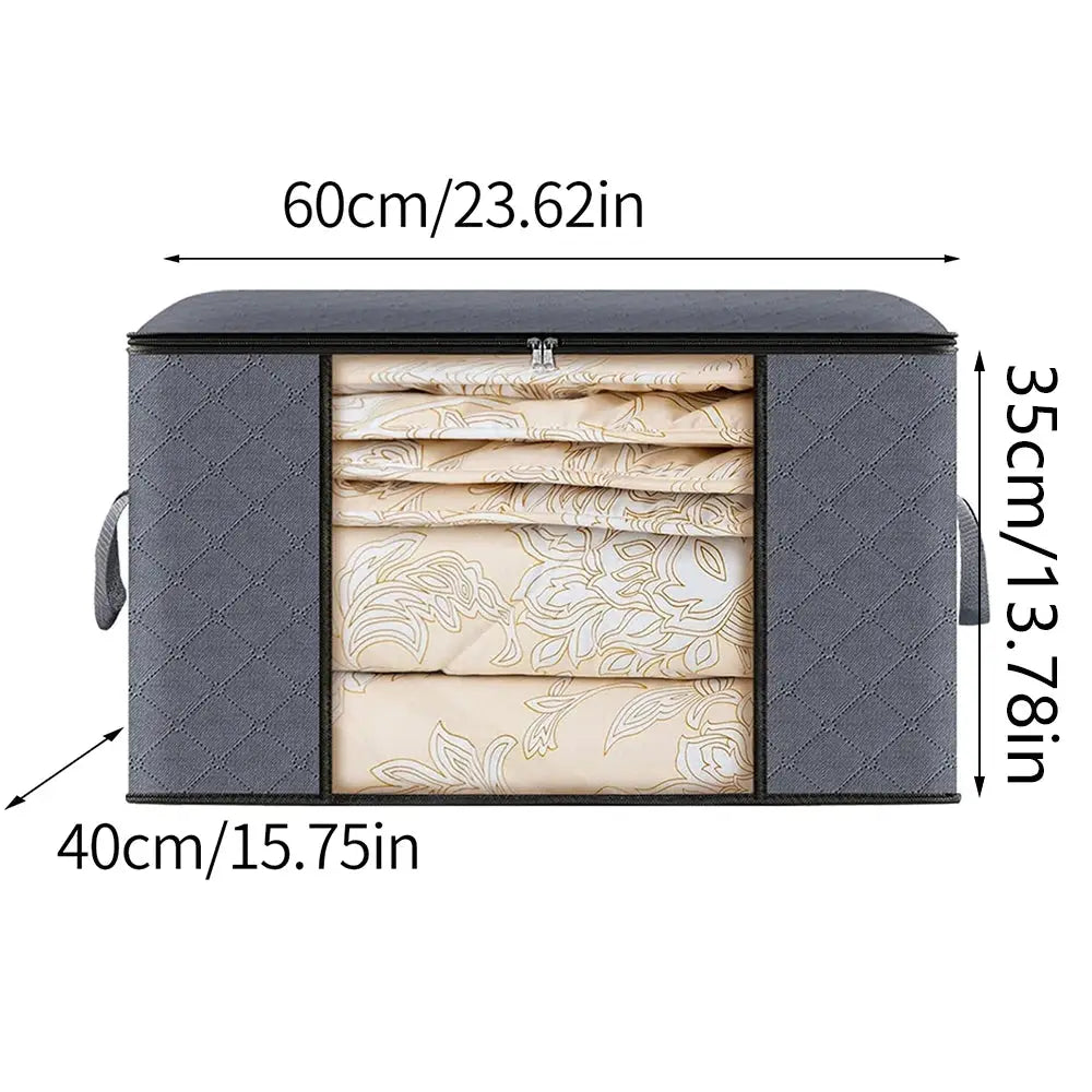 StorEase Large Capacity Clothes Storage Bag Foldable Organizer for Bedroom Closet Breathable Odorless Nonwoven Fabric