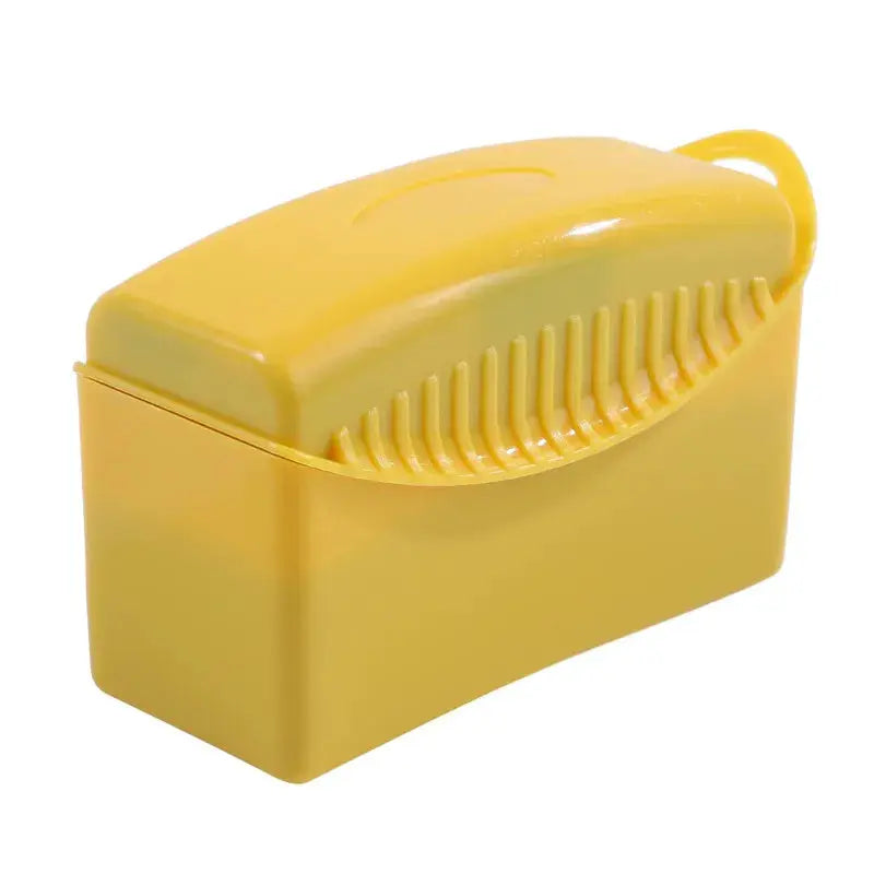 Simples Market car wheel wax sponge brush in yellow ABS plastic case with contoured bristle edge