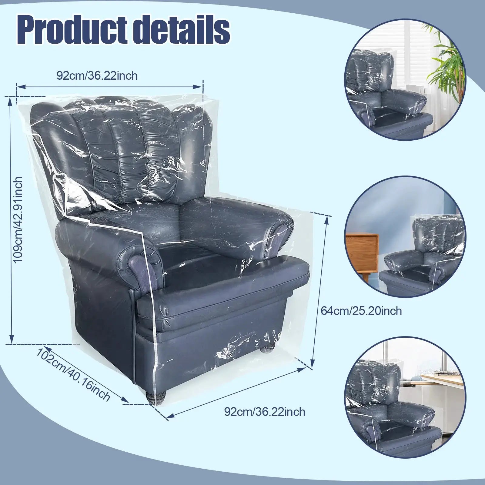 Couch cover transparent plastic slipcover; waterproof claw protector for sofa, Simples Market