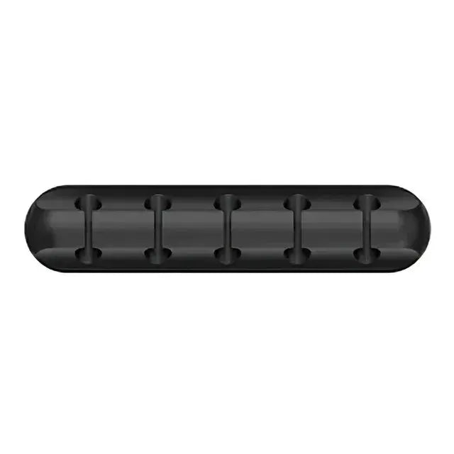 FlexGuard Silicone USB Cable Winder and Wire Organizer with Self Adhesive Clips for Mouse Keyboard Headset iPhone Huawei