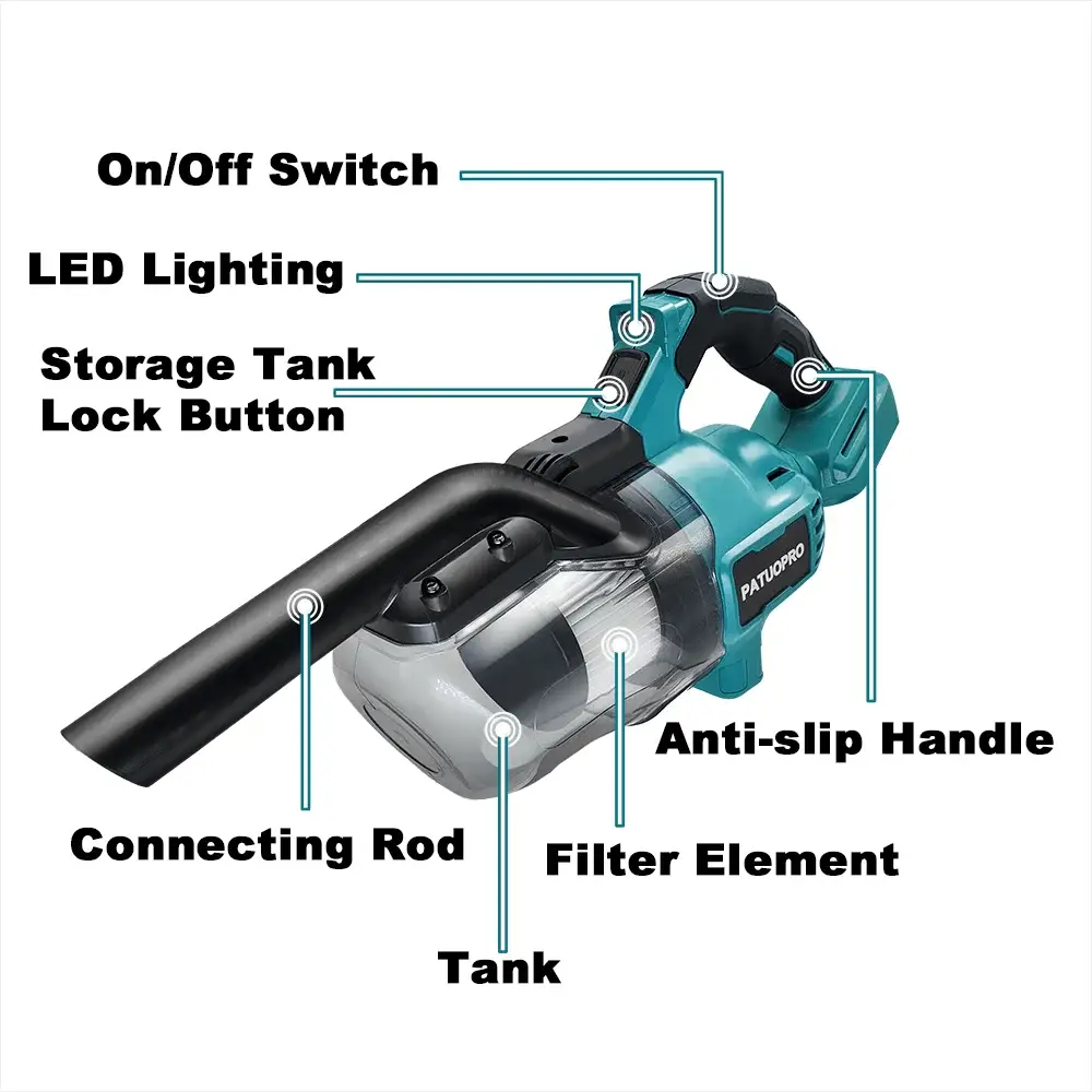Cordless Handheld Vacuum Cleaner for Makita 18V Battery Portable Cleaning on Hard Floors Carpets Cars and Pet Hair