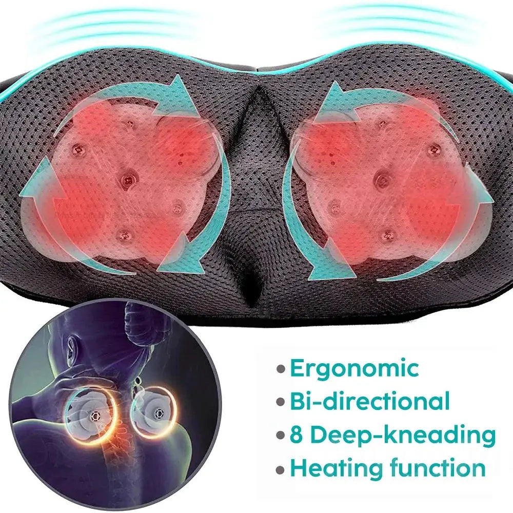 Shiatsu neck and shoulder massager by Simples Market, U-shaped heated massager with 8 deep-kneading nodes.