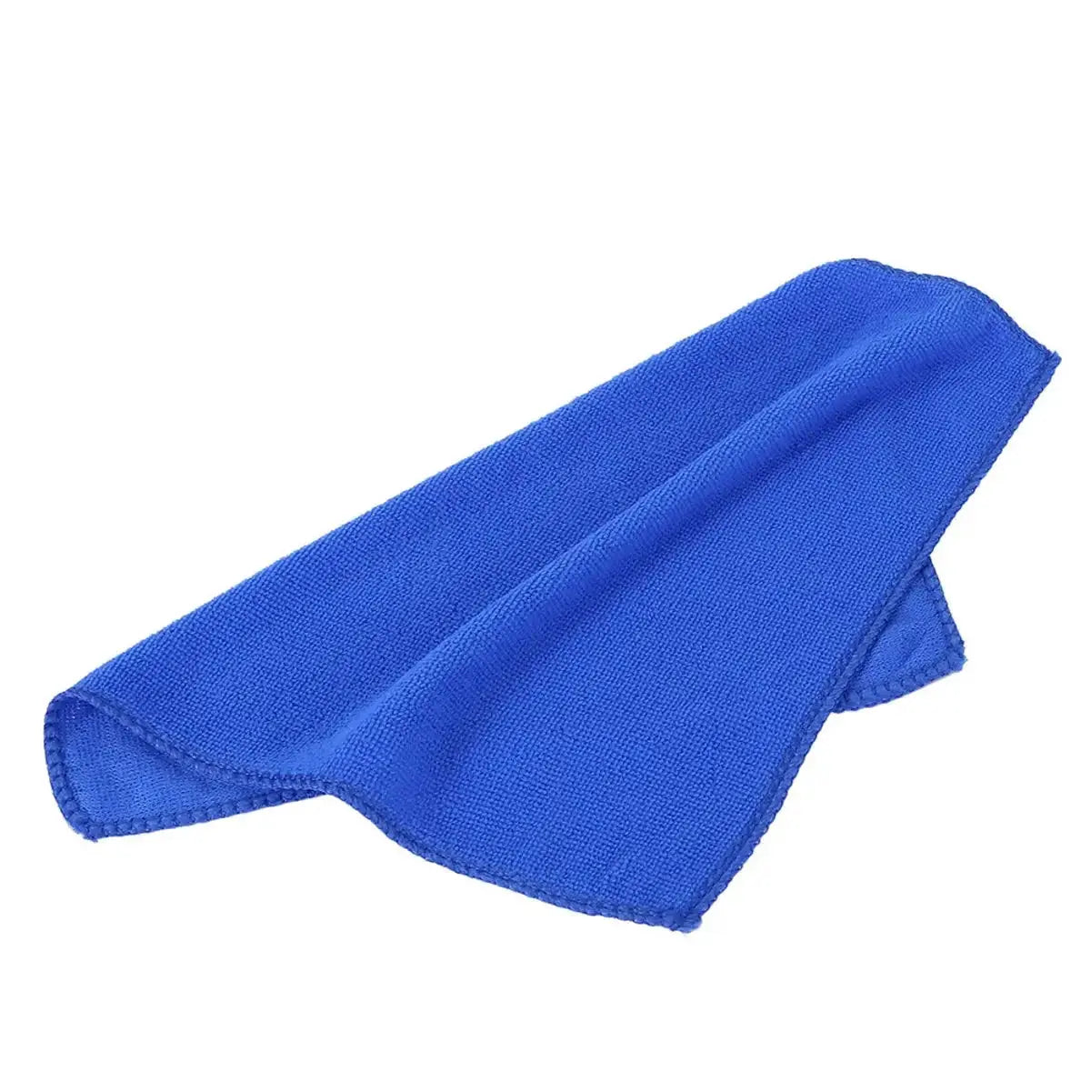 Blue microfiber car wash drying towel for auto detailing and household cleaning