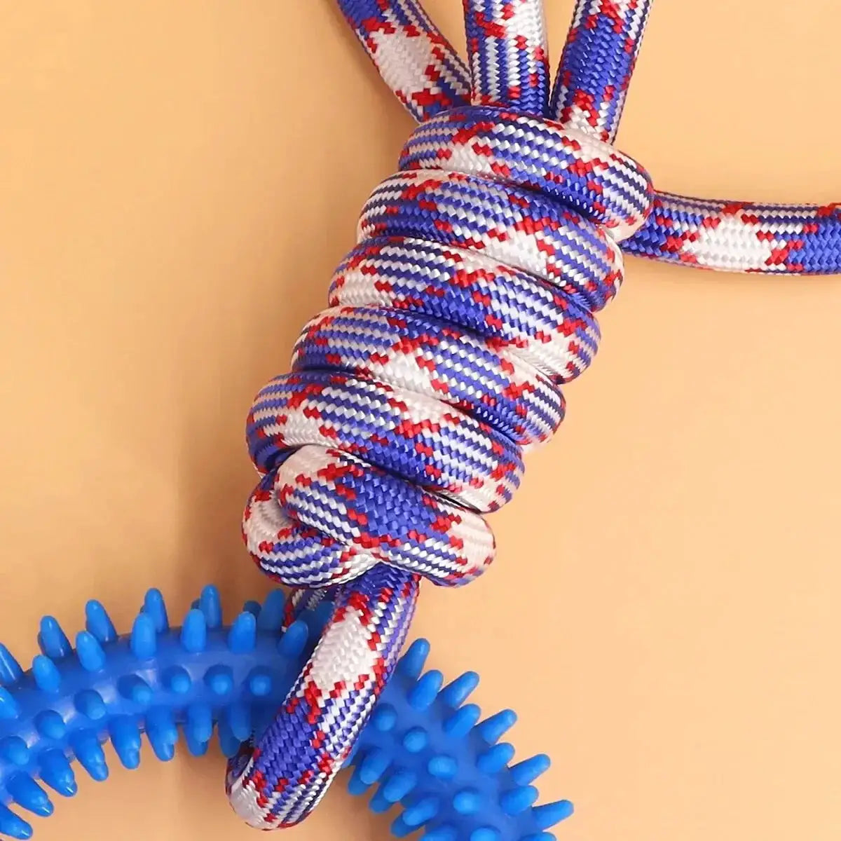 Chew Resistant Rope Dog Toys TPR Durable Colorful Woven Knot For Small Medium Large Dogs Dental Health