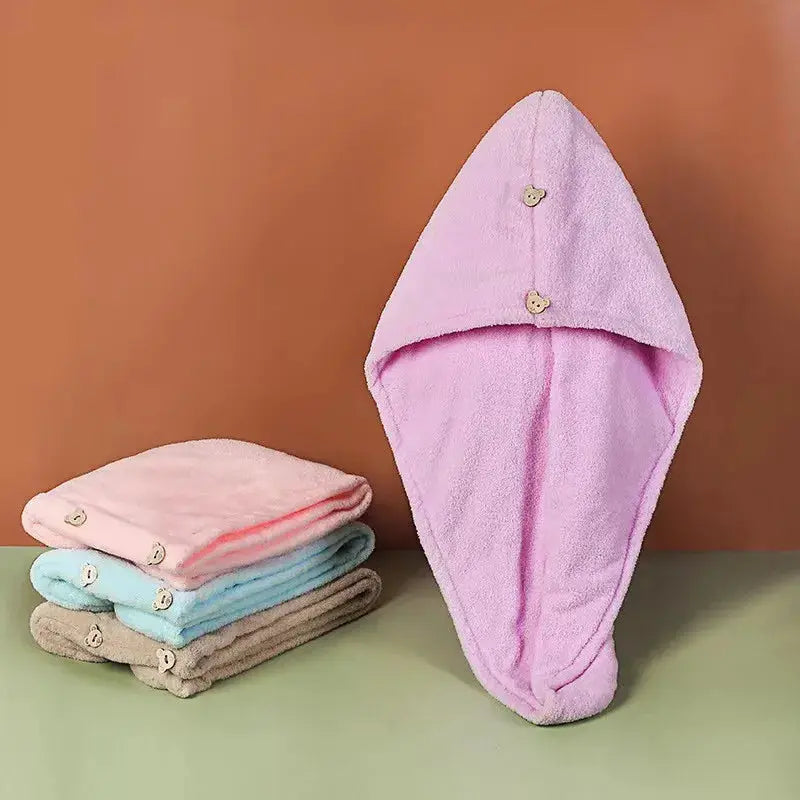 10Pcs Quick Dry Hair Towels Microfiber Absorbent Spa Sauna Bath Set With Buckle Design For Hair Care