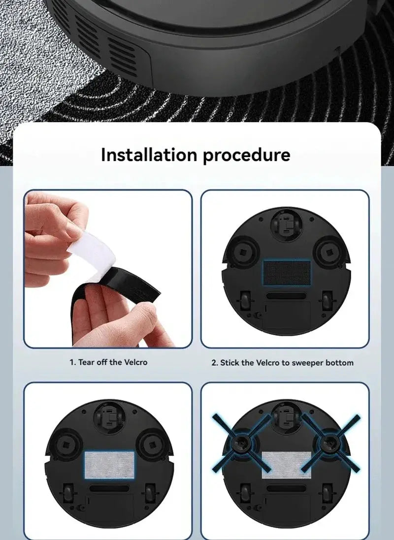 Smart vacuum cleaning robot mini mopping and sweeping, dark gray round base