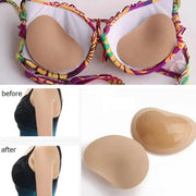 Chest Push Up Sticky Bra With Thicker Sponge Pads Removable Silicone Inserts Invisible Swimsuit Bra