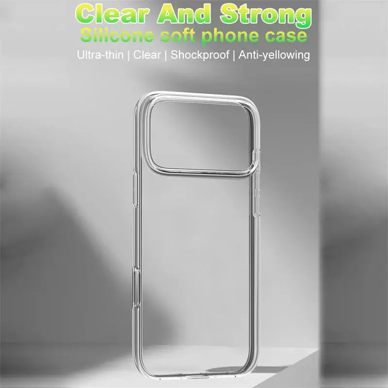 Simples Market transparent silicone phone case for iPhone 11–17 Pro/Max, clear and shockproof
