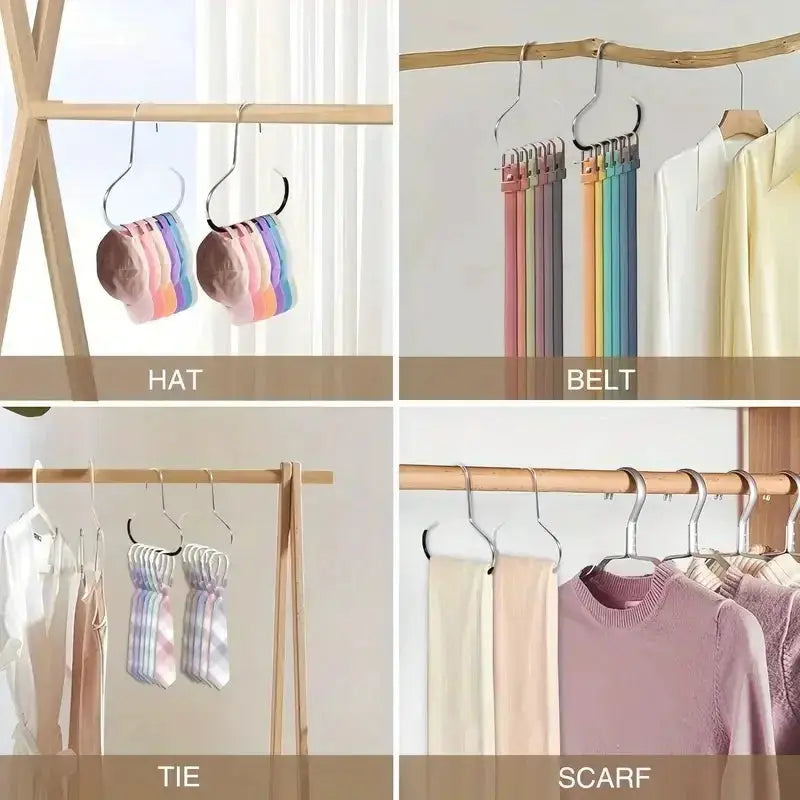 Hat rack organizer set, 5pc; Simples Market stainless steel wall-mount hat hangers for caps