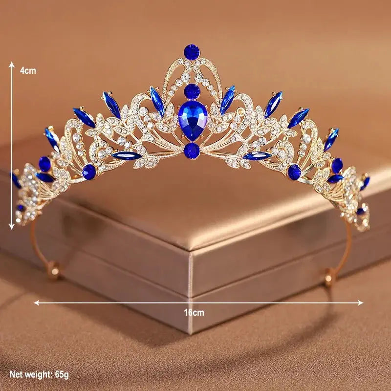 Purple Bridal Headwear Crystal Crown For Women Grand Party Tiara Wedding And Birthday Accessory