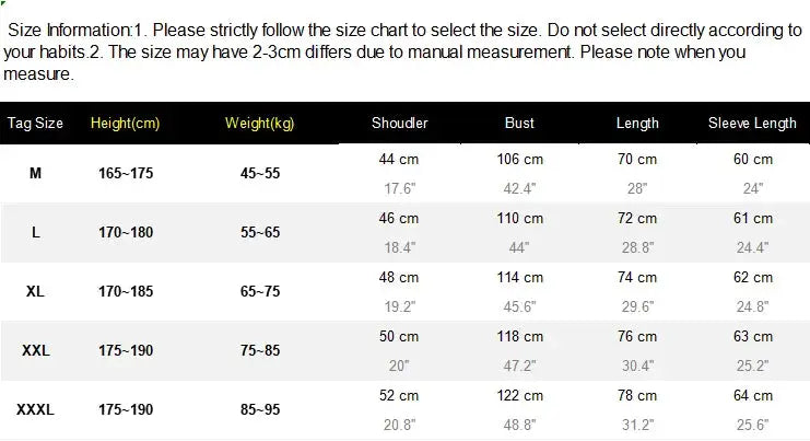 Autumn new 204 khaki retro wash solid color work shirt size chart with M–XXXL measurements by Simples Market