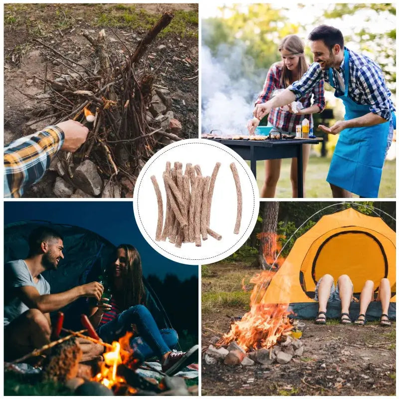 10-piece survival hemp wick cord set for camping and outdoor fire starting