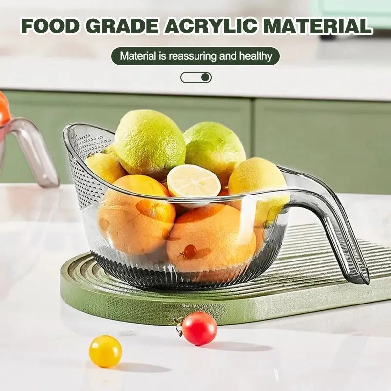 HomePro All in One Rice Rinser Bowl Drainer Cup Strainer and Basin for Easy Washing and Draining Versatile Kitchen Tool
