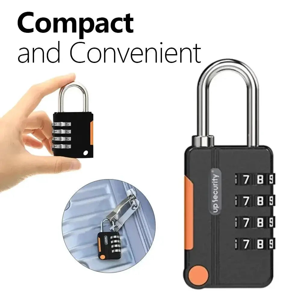 Keyless 4 Digit Combination Padlock Rustproof Zinc Alloy Lightweight Travel Lock For Backpack Luggage Outdoor Use