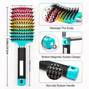 NovaGlow Magic Scalp Massage Hair Brush For Wet Curly Hair With Non Slip Handle Detangling Tool