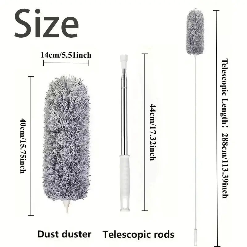 Simples Market microfiber gray duster with extension rod and telescopic ceiling brush (set of 3)