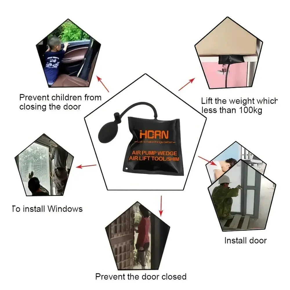 Inflatable Air Bag Wedge With Pump For Door Window Installation And Alignment In Car Repair