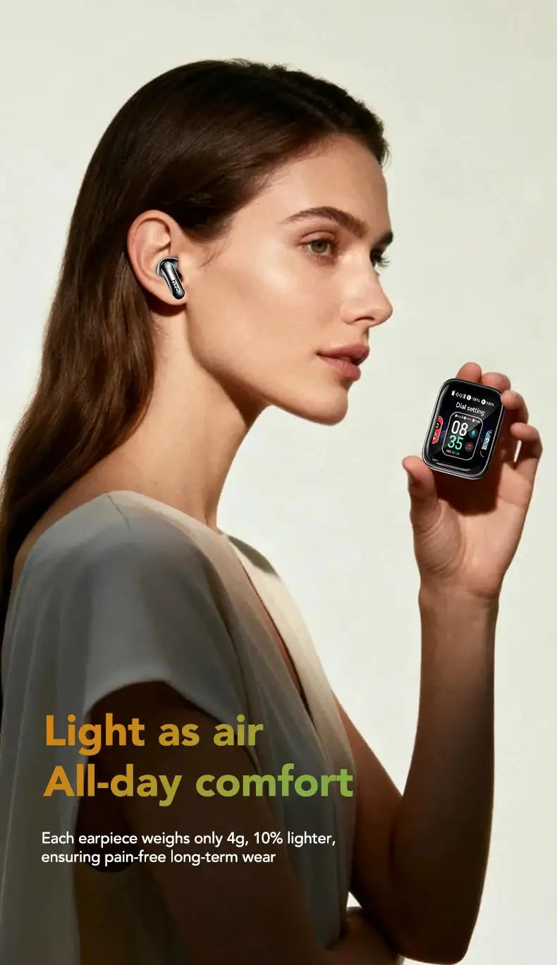 HTC NE48 TWS wireless earbuds by Simples Market, black and silver in-ear headphones