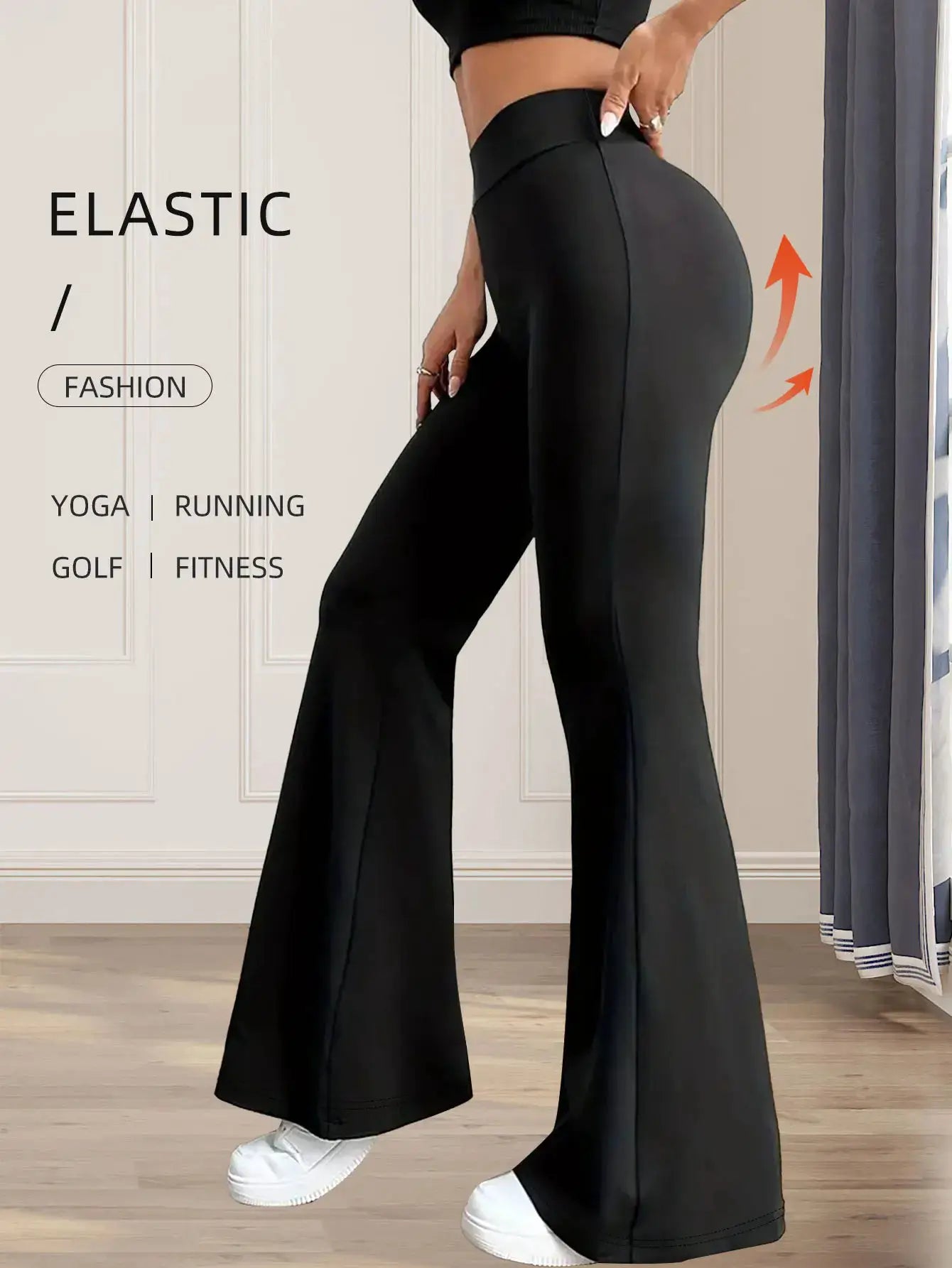 NovaWear High Waisted Flared Pants For Women Stretchy Fabric Over Twenty Percent Spandex All Day Comfort